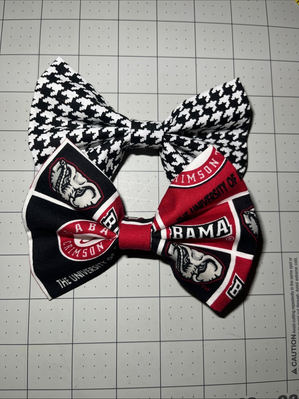 Crimson University Print Bow Set